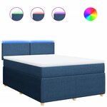 vidaXL Sommier à lattes de lit avec matelas Bleu 140x190 cm Tissu