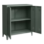 Casier de bureau armoire meuble de rangement pour bureau atelier chambre acier de bureau métallique à 2 portes 90 x 80 x 33 cm gris foncé 03_0006338