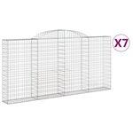 vidaXL Paniers à gabions arqués 7 Pièces 300x30x140/160 cm fer galvanisé