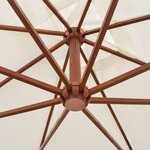 vidaXL Parasol suspendu avec poteau en bois 300x300 cm blanc
