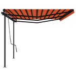 vidaXL Auvent automatique rétractable poteaux 6x3 m Orange et marron