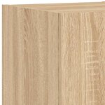 vidaXL Meuble TV muraux 5 Pièces avec lumières LED chêne sonoma