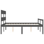 vidaXL Lit pour personne âgée sans matelas gris bois massif