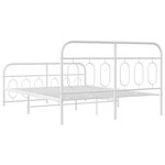 vidaXL Cadre de lit métal sans matelas et pied de lit blanc 140x190 cm