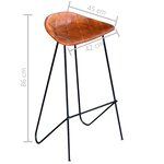 vidaXL Chaises de bar lot de 4 marron cuir véritable