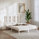 vidaXL Cadre de lit Blanc Bois de pin massif 140x200 cm