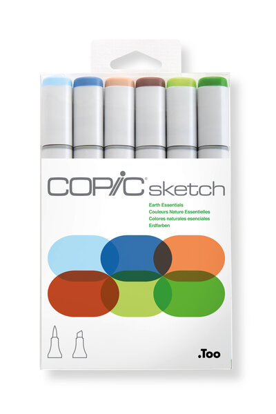 Set Copic Sketch marqueurs Manga 6 couleurs natures essentielles