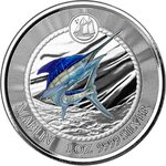 Pièce de monnaie en Argent 1 Dollar g 31.1 (1 oz) Millésime 2023 Cayman Sea Life MARLIN