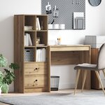 vidaXL Bureau avec rangement Chêne artisanal en bois d'ingénierie
