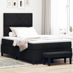 vidaXL Lit à ressorts avec matelas et banc noir 120x190 cm tissu