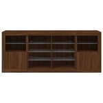 vidaXL Buffet avec lumières LED chêne marron 163x37x67 cm