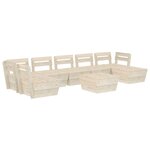 vidaXL Salon de jardin palette 8 Pièces Bois d'épicéa imprégné