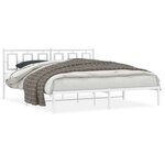 vidaXL Cadre de lit métal sans matelas et tête de lit blanc 180x200 cm
