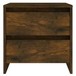 vidaXL Tables de chevet 2Pièces chêne fumé 45x34 5x44 5cm bois ingénierie