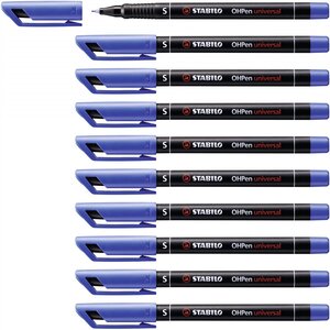 Marqueur OHPen permanent 0 4 mm S bleu x 10 STABILO