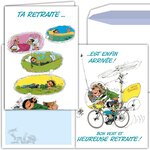 Maxi grande carte géante départ retraite gaston lagaffe franquin avec enveloppe
