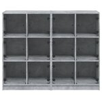 vidaXL Bibliothèque avec portes gris béton 136x37x109 cm