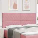 vidaXL Tête de lit à bouton en cristal tufté rose 200 cm velours