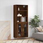 vidaXL Buffet haut Chêne marron 69 5x34x180 cm Bois d'ingénierie