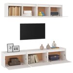 vidaXL Meubles TV 5 Pièces Blanc Bois massif de pin