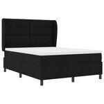 Lit Box Spring vidaXL avec Matelas Noir 140x190 cm Tissu