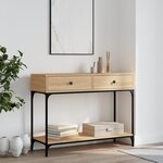 vidaXL Table console chêne sonoma 100x34 5x75 cm bois d'ingénierie