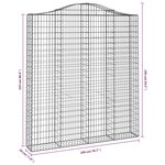 vidaXL Paniers à gabions arqués 4 Pièces 200x30x220/240 cm fer galvanisé