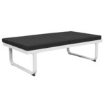 vidaXL Salon de jardin 4 Pièces et coussins Aluminium Noir