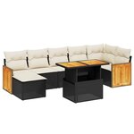 vidaXL Salon de jardin 8 Pièces avec coussins noir résine tressée