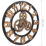 vidaXL Horloge murale Métal 58 cm Doré et noir