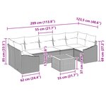 vidaXL Ensemble de Canapé de Jardin de 8 Pièces avec Coussins en Rattan Gris