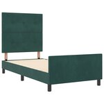 Cadre de lit en velours vert foncé vidaXL 100x200 cm