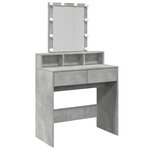 vidaXL Coiffeuse avec LED gris béton 80x41x144 5 cm