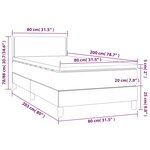 vidaXL Sommier à lattes de lit avec matelas LED Noir 80x200cm Velours