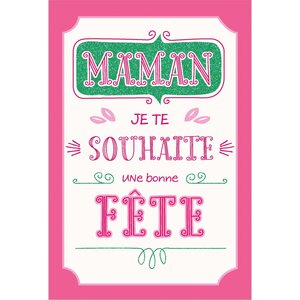 Carte fête des mères rose à paillettes - draeger paris