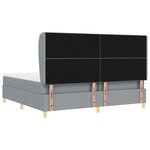 Lit à ressorts vidaXL avec matelas en gris clair  200x200 cm  tissu