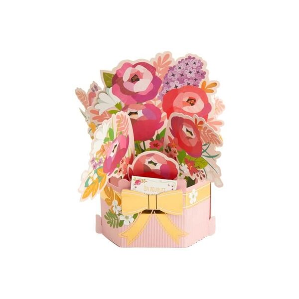 Carte pop up 3d - bouquet de pivoines - draeger paris