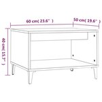 vidaXL Table basse Blanc brillant 60x50x40 cm Bois d'ingénierie