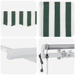Auvent Rétractable Automatique vidaXL Vert et Blanc 450x300 cm