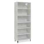 Vidaxl buffet haut gris béton bois d'ingénierie
