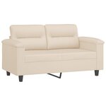 vidaXL Canapé 2 places avec oreillers beige 120 cm tissu microfibre