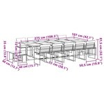 vidaXL Ensemble à manger de jardin avec coussins 15Pièces blanc textilène