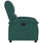 vidaXL Fauteuil inclinable électrique Vert foncé Tissu