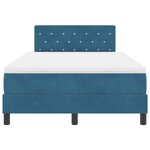 vidaXL Lit à ressorts avec Matelas & LED Bleu Nuit 120x190 cm en Velours