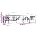 vidaXL Tente de fête avec 12 parois latérales Anthracite 8x4 m PE