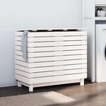 vidaXL Panier à linge blanc 88 5x44x76 cm Bois massif de pin