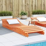 vidaXL Chaise longue cire marron 205x70x31 5 cm bois massif de pin