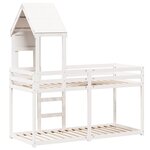 vidaXL Lit superposé sans matelas blanc 75x190 cm bois de pin massif