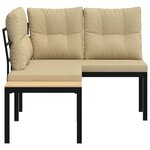 vidaXL Bancs de jardin avec coussins lot de 2 acier enduit de poudre