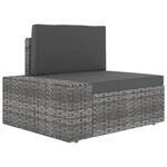 vidaXL Salon de jardin 10 Pièces avec coussins Gris Résine tressée